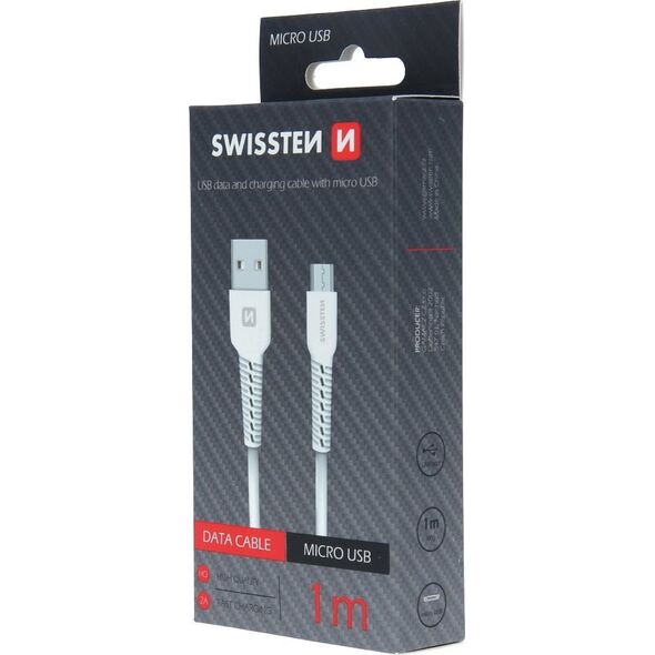 Kabel USB Swissten Swissten Basic Fast Charge 3A Micro USB Datu un Uzlādes Kabelis 1m Balts