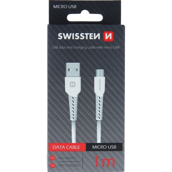 Kabel USB Swissten Swissten Basic Fast Charge 3A Micro USB Datu un Uzlādes Kabelis 1m Balts