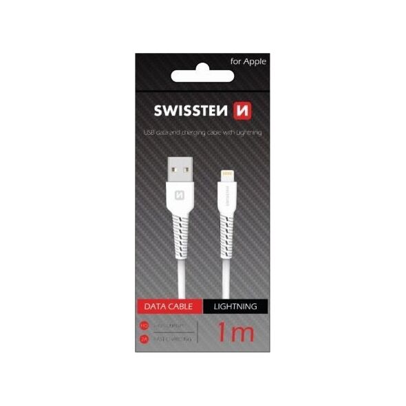 Kabel USB Swissten Swissten Basic Fast Charge 3A Lightning (MD818ZM/A) Datu un Uzlādes Kabelis 1m Balts