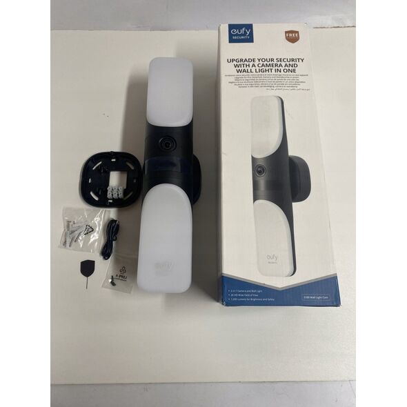 Kamera IP Eufy Eufy Wired Wall Light Cam S100 - Netzwerk-Uberwachungskamera - Aussenbereich - wetterfest - Farbe (Tag&Nacht) - 2048 x 1536 - 2K - Audio - drahtlos - Wi-Fi - Wechselstrom 120/230 V