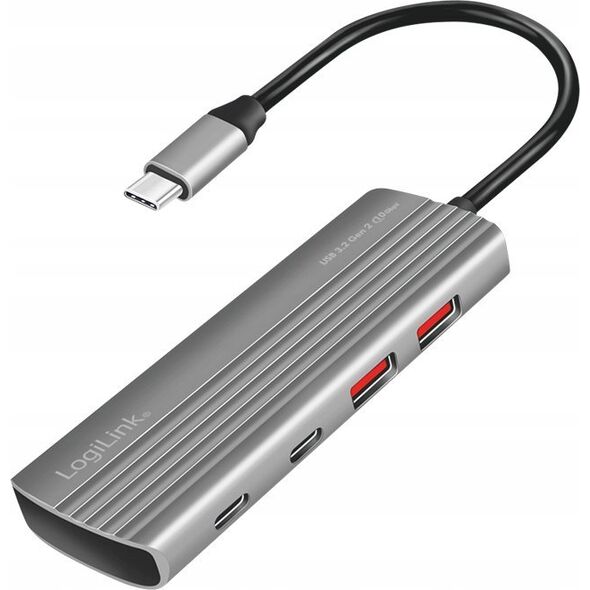 LogiLink LogiLink USB 3.2 Gen2 Hub 4+1-Port aluminium