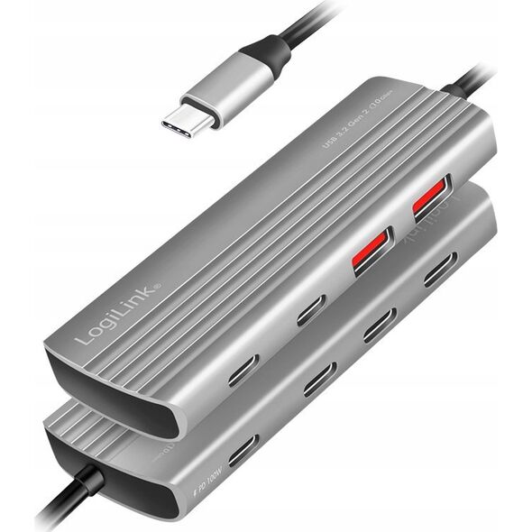 LogiLink LogiLink USB 3.2 Gen2 Hub 7+1-Port aluminium