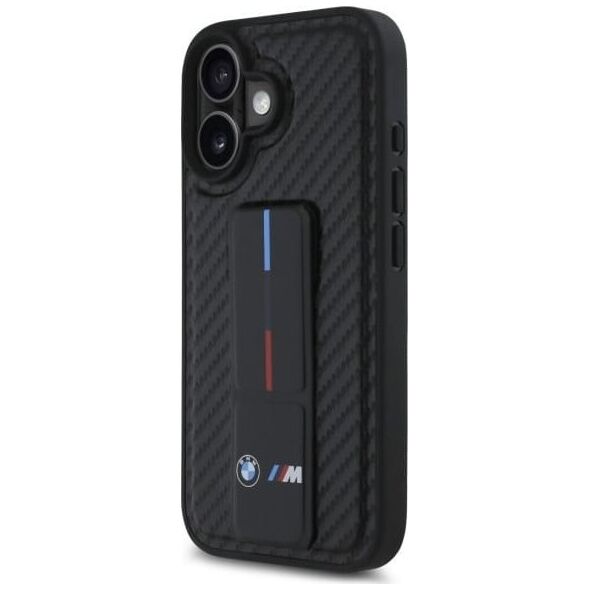 BMW BMW BMHCP16SGSPCCK iPhone 16 6.1" czarny/black hardcase M Grip Stand Smooth and Carbon