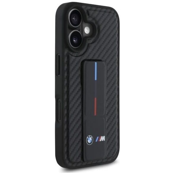 BMW BMW BMHCP16SGSPCCK iPhone 16 6.1" czarny/black hardcase M Grip Stand Smooth and Carbon