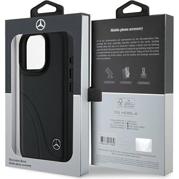 Mercedes Mercedes MEHCP16X23RBCSK iPhone 16 Pro Max 6.9" czarny/black hardcase MB Curved Stitches Leather