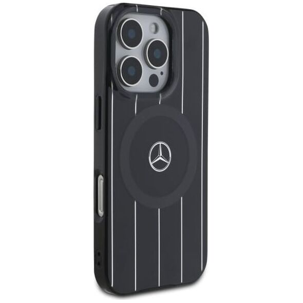 Mercedes Mercedes MEHMP16L23HRSK iPhone 16 Pro  6.3" czarny/black hardcase MB Double Layer Crossed Lines MagSafe