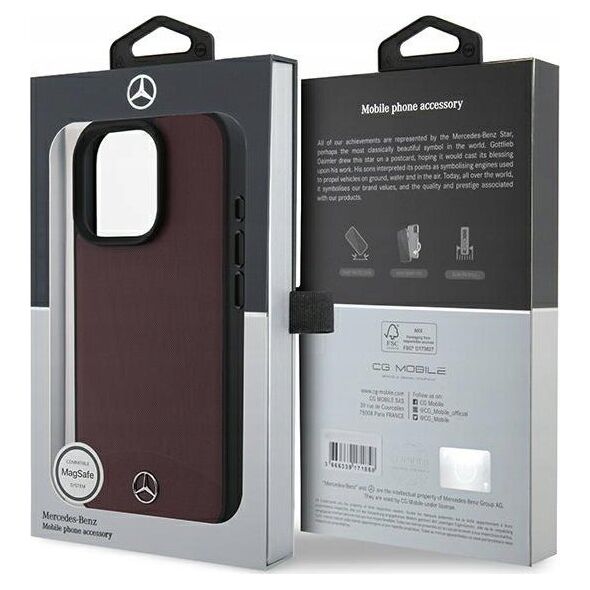 Mercedes Mercedes MEHMP16X23RBARR iPhone 16 Pro Max 6.9" czerwony/red hardcase Textured And Plain Leather MagSafe