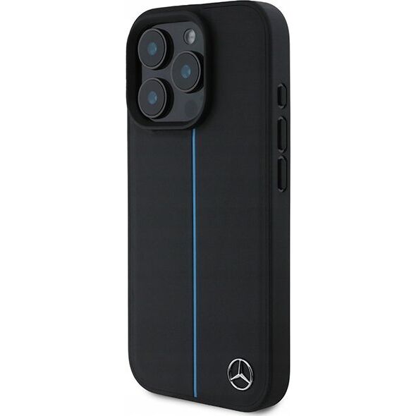 Mercedes Mercedes MEHMP16L23RURBK iPhone 16 Pro  6.3" czarny/black hardcase MB Blue Line Leather MagSafe