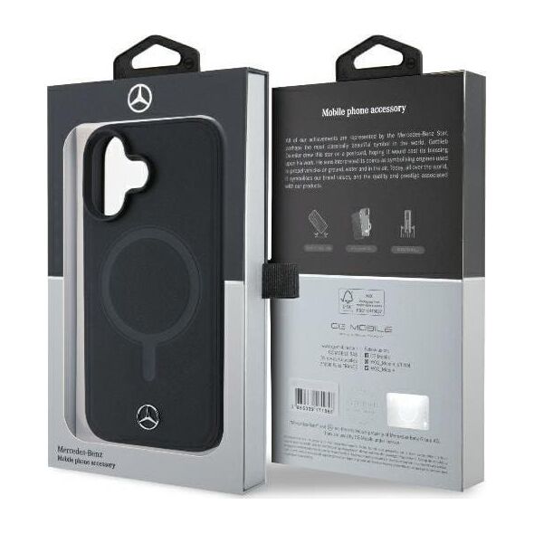 Mercedes Mercedes MEHMP16M23RCMK iPhone 16 Plus 6.7" czarny/black hardcase Smooth Leather MagSafe