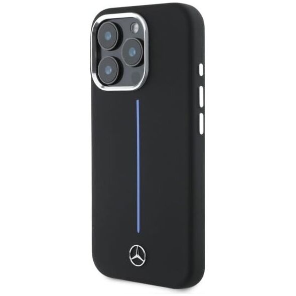 Mercedes Mercedes MEHMP16L23SUMBK iPhone 16 Pro 6.3" czarny/black hardcase Silicone Blue Stripe MagSafe