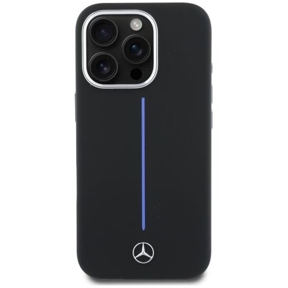 Mercedes Mercedes MEHMP16L23SUMBK iPhone 16 Pro 6.3" czarny/black hardcase Silicone Blue Stripe MagSafe