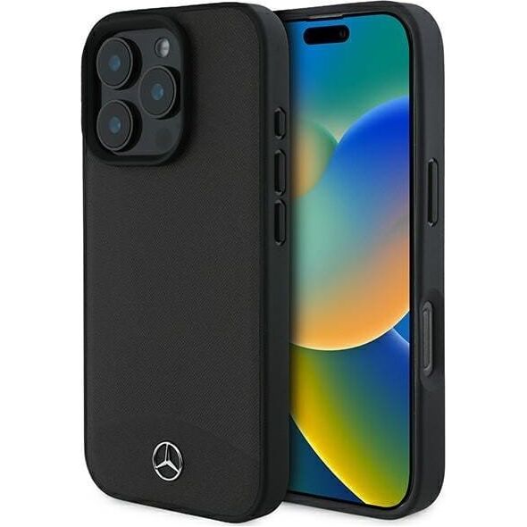 Mercedes Mercedes MEHMP16X23RBARK iPhone 16 Pro Max 6.9" czarny/black hardcase Textured And Plain Leather MagSafe