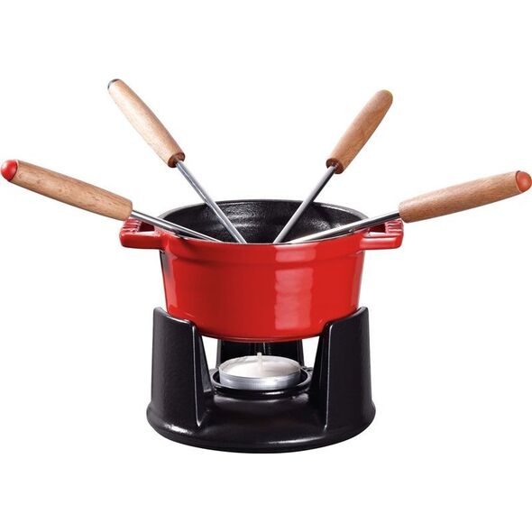 STAUB Mini zestaw do fondue Staub - 10 cm, Czerwony