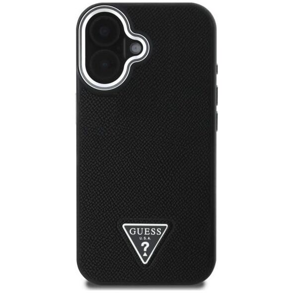 Guess Guess GUHMP16SPGTSPSK iPhone 16 6.1" czarny/black hardcase Grained Triangle MagSafe