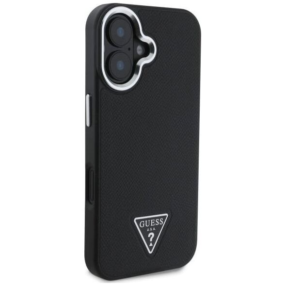 Guess Guess GUHMP16SPGTSPSK iPhone 16 6.1" czarny/black hardcase Grained Triangle MagSafe