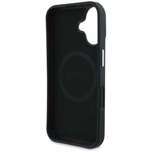 Guess Guess GUHMP16SPGTSPSK iPhone 16 6.1" czarny/black hardcase Grained Triangle MagSafe