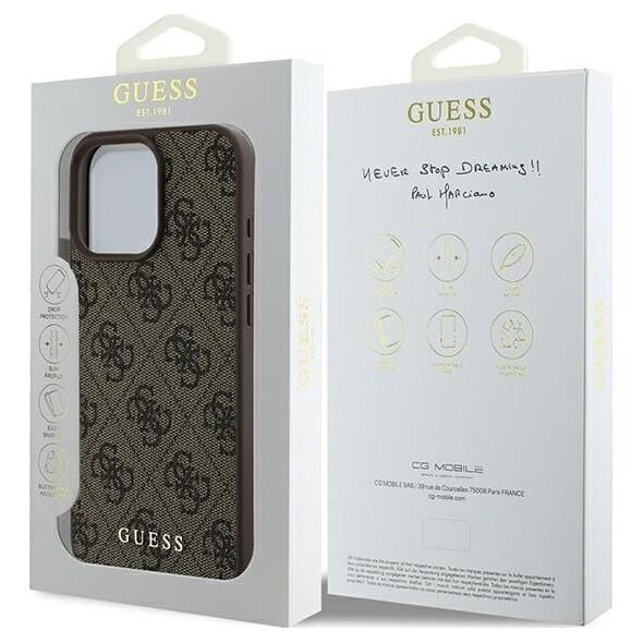 Guess Guess GUHCP16XG4GFBR iPhone 16 Pro Max 6.9" brązowy/brown hard case 4G Classic