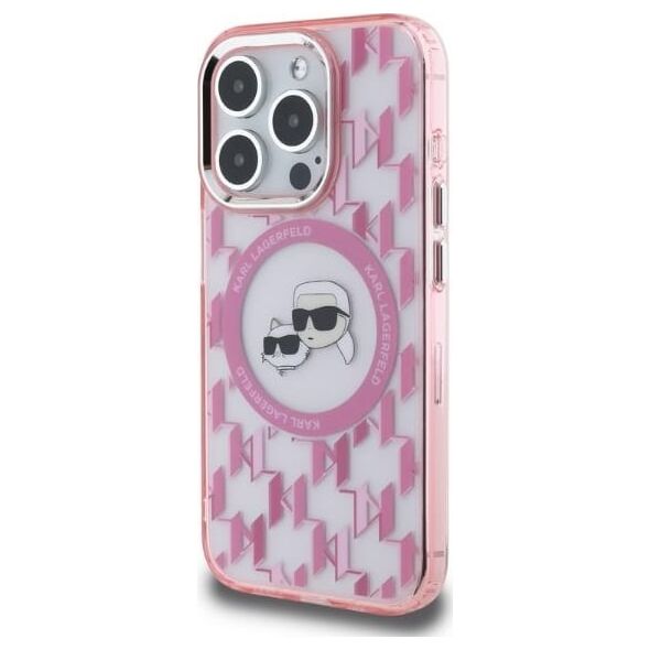 Karl Lagerfeld Karl Lagerfeld KLHMP15LHMCKMHP iPhone 15 Pro 6.1" różowy/pink IML Monogram Karl&Choupette Head MagSafe
