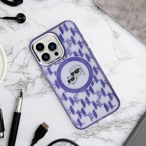 Karl Lagerfeld Karl Lagerfeld KLHMP15LHMCKMHP iPhone 15 Pro 6.1" różowy/pink IML Monogram Karl&Choupette Head MagSafe