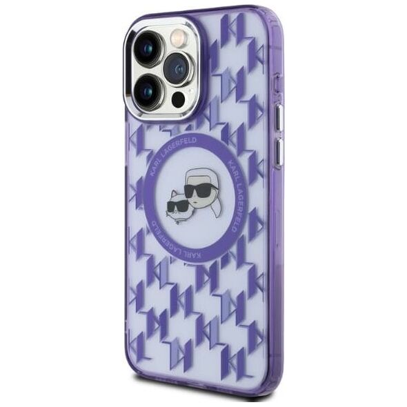 Karl Lagerfeld Karl Lagerfeld KLHMP15LHMCKMHU iPhone 15 Pro 6.1" fioletowy/purple IML Monogram Karl&Choupette Head MagSafe