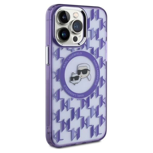 Karl Lagerfeld Karl Lagerfeld KLHMP15LHMCKMHU iPhone 15 Pro 6.1" fioletowy/purple IML Monogram Karl&Choupette Head MagSafe