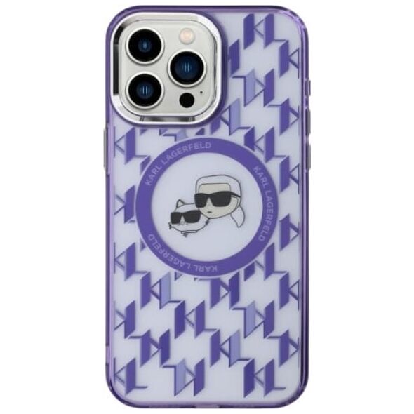 Karl Lagerfeld Karl Lagerfeld KLHMP15SHMCKMHU iPhone 15 6.1" fioletowy/purple IML Monogram Karl&Choupette Head MagSafe