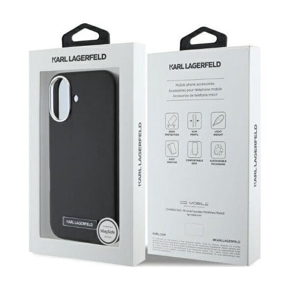 Karl Lagerfeld Karl Lagerfeld KLHMP16SPGMSRPK iPhone 16 6.1" czarny/black hardcase FW Metal Plate MagSafe