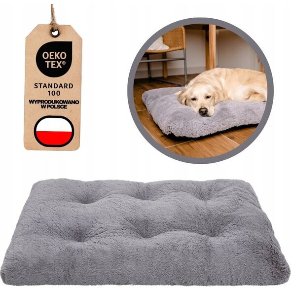 Mimikoko MIMIKO Pets Legowisko Shaggy prostokątne XXL 115x75cm szare