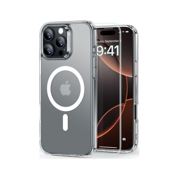 ESR ESR CLASSIC HYBRID HALOLOCK MAGSAFE & TEMPERED GLASS IPHONE 16 PRO MAX FROSTED CLEAR