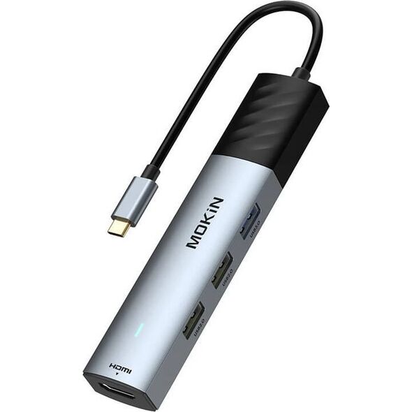 HUB USB Mokin HUB 5 w 1 MOKiN USB-C PD 3.0 100W (srebrny)