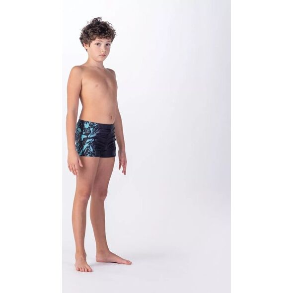 AquaWave Dziecięce bokserki kąpielowe Aquawave ATOS JR black scuba blue logo print rozmiar 164