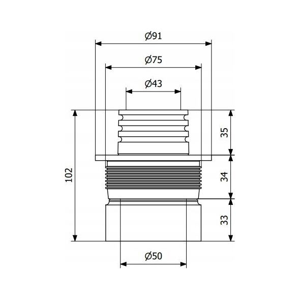 OPERATIVE Redukcja 75/70-50/40 Czarna 3106360 (S)