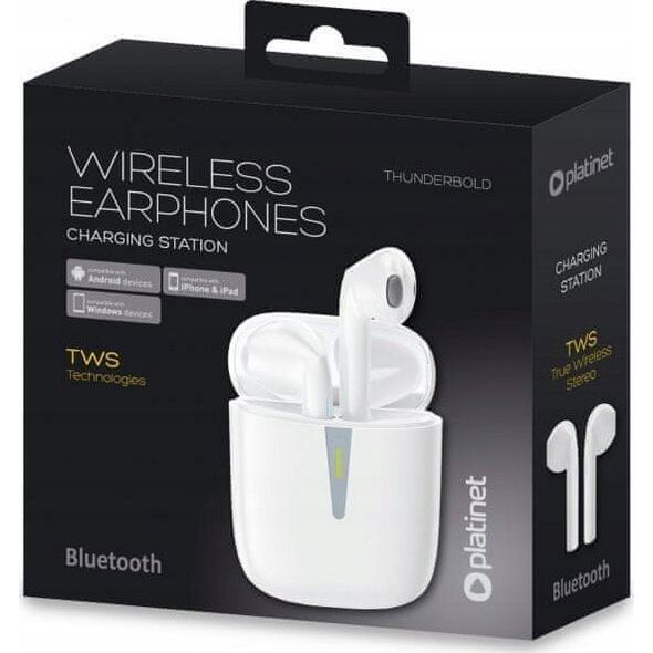Słuchawki Platinet Platinet wireless earbuds Thunderbold, white (PM1010W)
