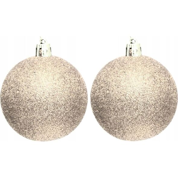 Koopman BOMBKA DEKORACYJNA PLASTIKOWA BEZPIECZNA 6SZT ŚR 80MM CHAMPAGNE