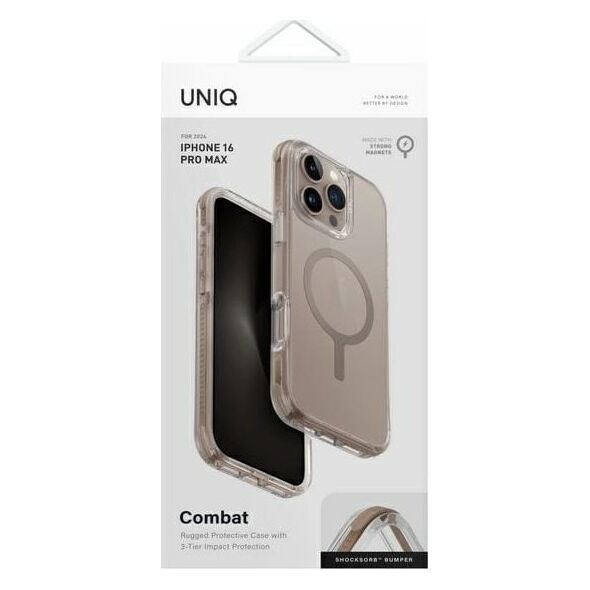 Uniq Etui UNIQ Combat Apple iPhone 16 Pro Max Magclick Charging złoty/taupe gold