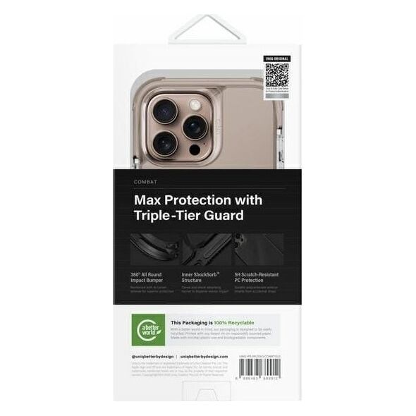 Uniq Etui UNIQ Combat Apple iPhone 16 Pro Max Magclick Charging złoty/taupe gold