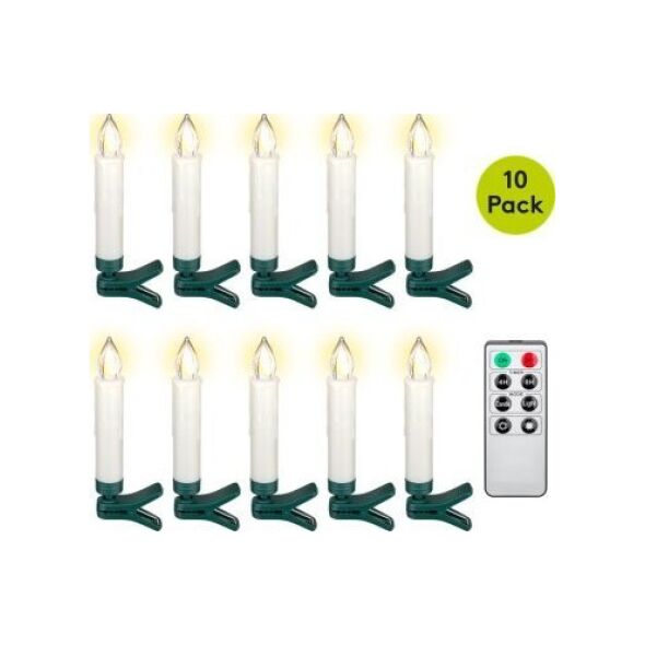 Lampki choinkowe Goobay Bundel 10er Set LED Baumkerze (49873) u. 10x AAA
