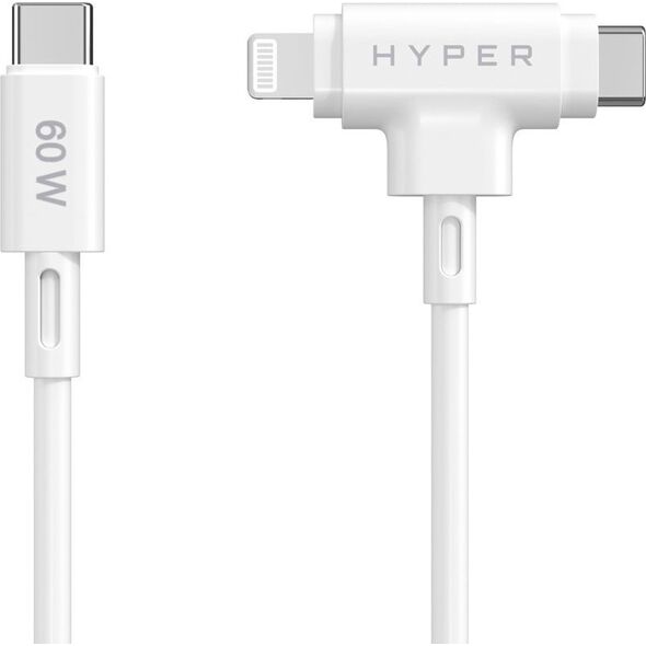 Kabel USB Targus HyperJuice Silicone USB-C to USB-C Lightning Hybrid 60W White