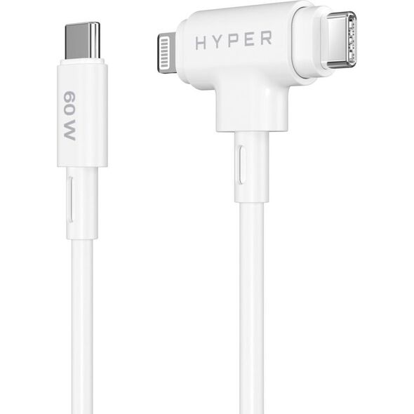 Kabel USB Targus HyperJuice Silicone USB-C to USB-C Lightning Hybrid 60W White