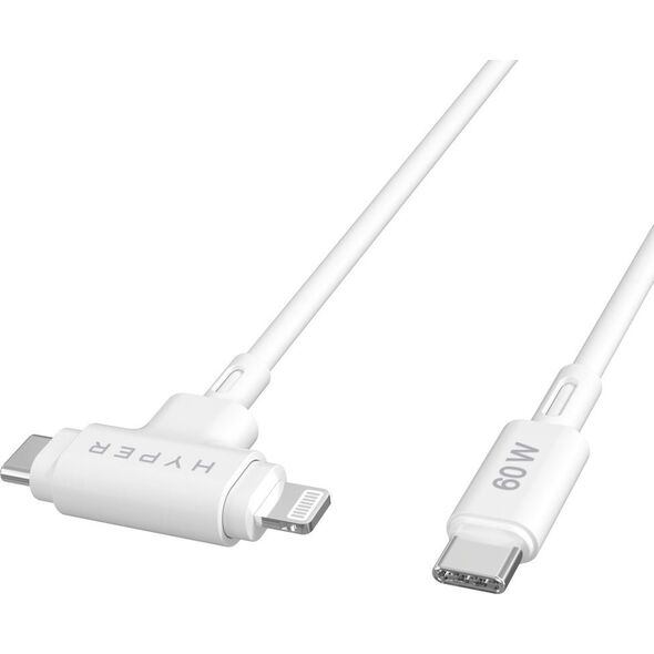 Kabel USB Targus HyperJuice Silicone USB-C to USB-C Lightning Hybrid 60W White