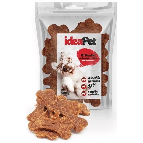 IdeaPet IDEAPET 500g KOSTKI WOŁOWINA Z RYŻEM 9cm
