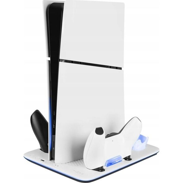 Fixed Fixed Multifunctional Station for PlayStation 5 (Slim) with Fans and Charging for two DualSense Controllers | FIXPS5S-MCS-BW