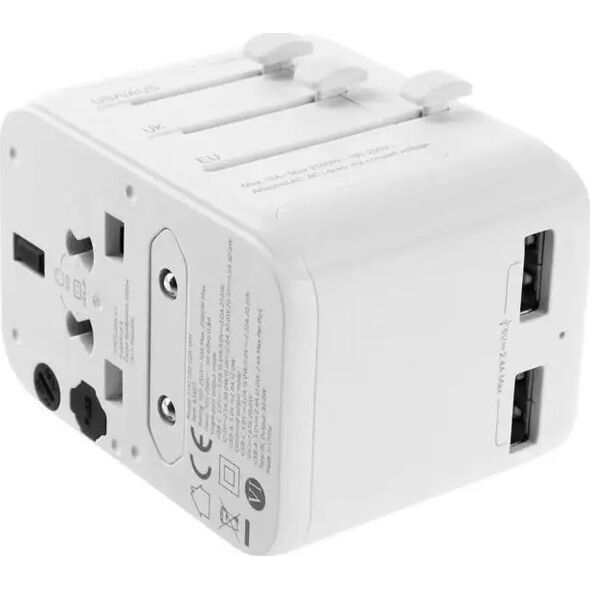 Fixed Fixed | Voyager World Adapter | FIXCT30-1C2A-WH | USB-A/USB-C | Travel Adapter