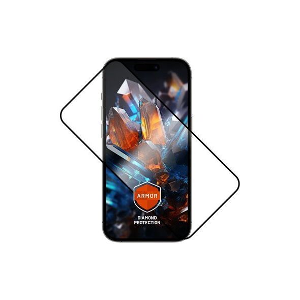 Fixed Fixed Armor with Anti-dust Applicator and AR Layer | Apple | iPhone 16 Pro Max | Ultra Durable Tempered Glass | Black | Screen Protector