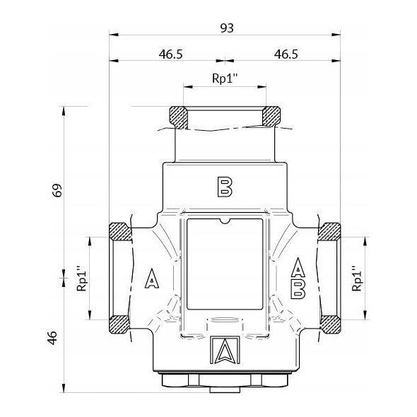 Afriso Zawór temperaturowy ATV 336, DN25, Rp1, kvs 9, 60°C (S)