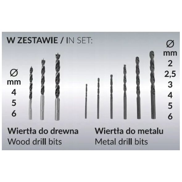 Zestaw elektronarzędzi Dedra Zestaw DED7042 wkrętarka +2XDED7032+DED7038+9szt akc