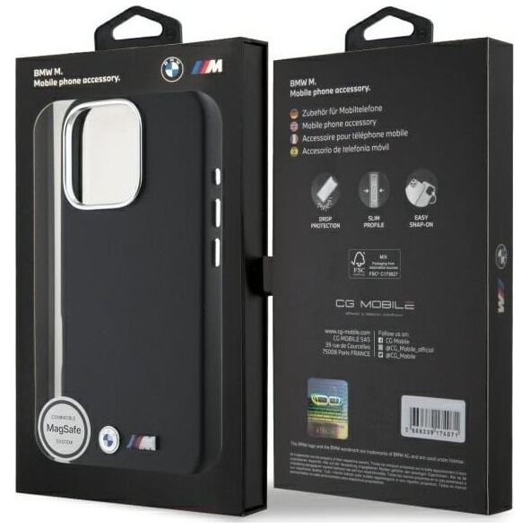 BMW BMW BMHMP16X23PMWK iPhone 16 Pro Max      6.9" czarny/black hardcase M Smooth Full Wrapped Metal MagSafe