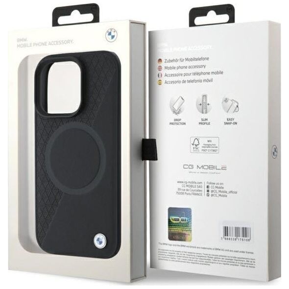 BMW BMW BMHMP16X23RTPK iPhone 16 Pro Max      6.9" czarny/black hardcase Sign Leather Half Textured And Circle MagSafe