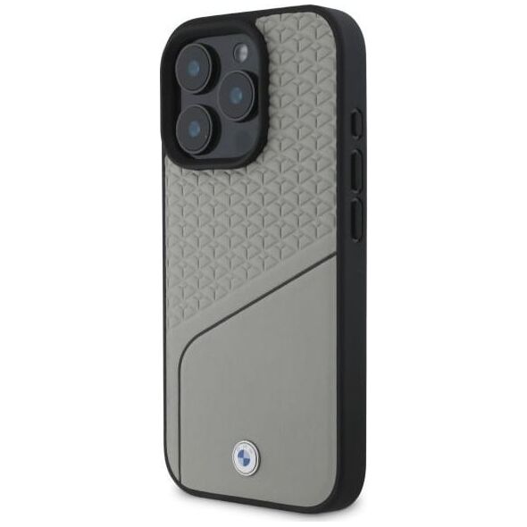 BMW BMW BMHMP16X23RDCLG iPhone 16 Pro Max     6.9" szary/grey hardcase Sign Leather Textured and Line MagSafe