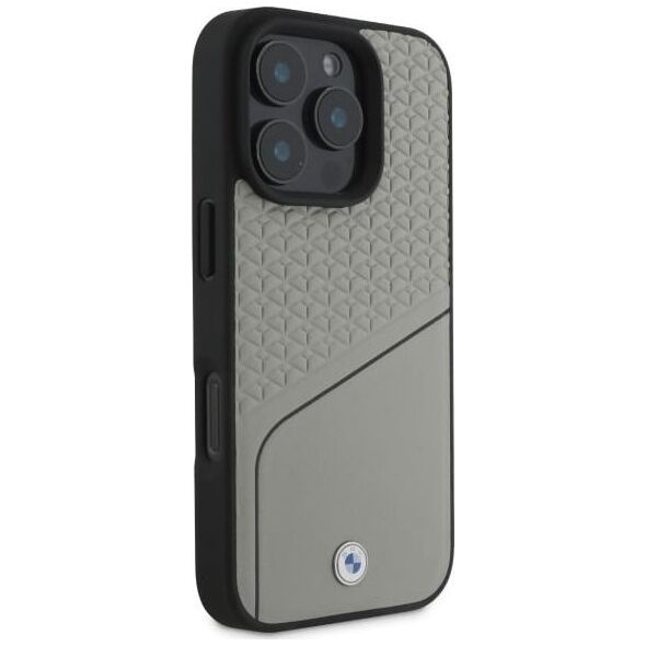 BMW BMW BMHMP16X23RDCLG iPhone 16 Pro Max     6.9" szary/grey hardcase Sign Leather Textured and Line MagSafe
